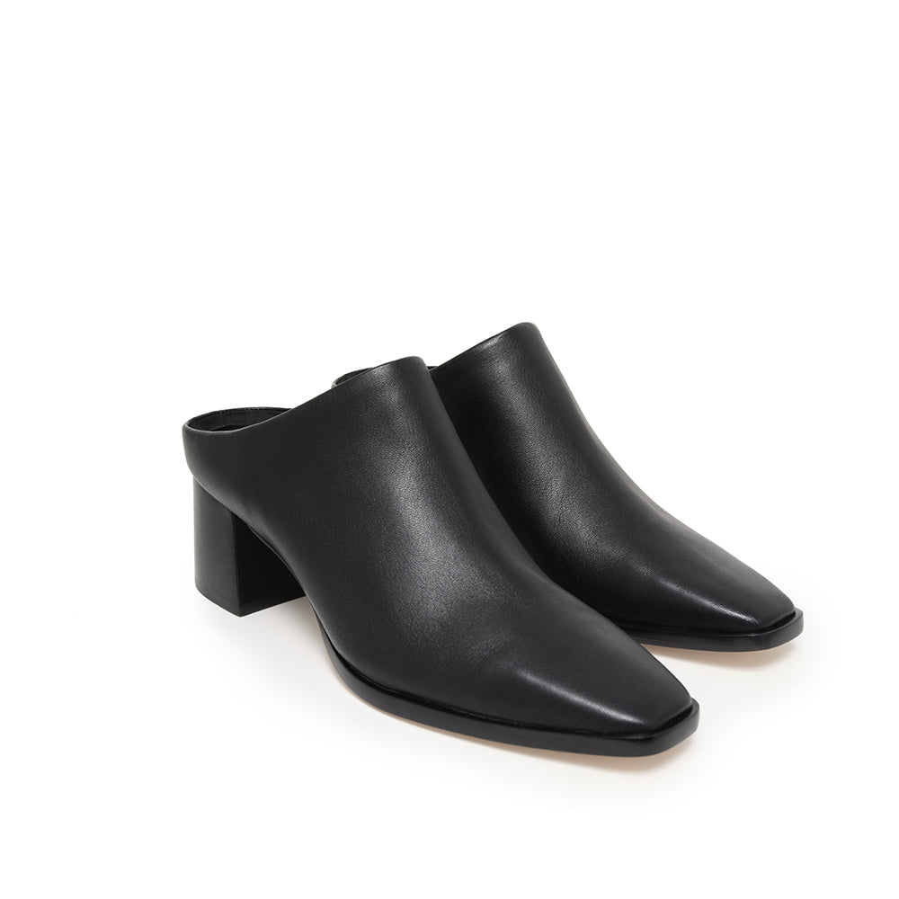 Daniella Shevel Jolene Slip On Mule in Black full Pair angle View