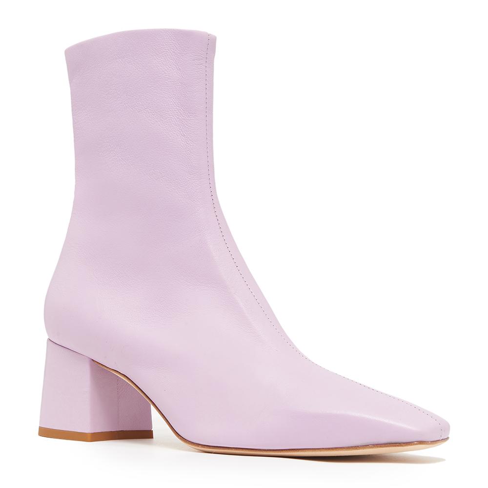 Daniella Shevel Milani Stretch Bootie in Lilac Lavender Side Angle View